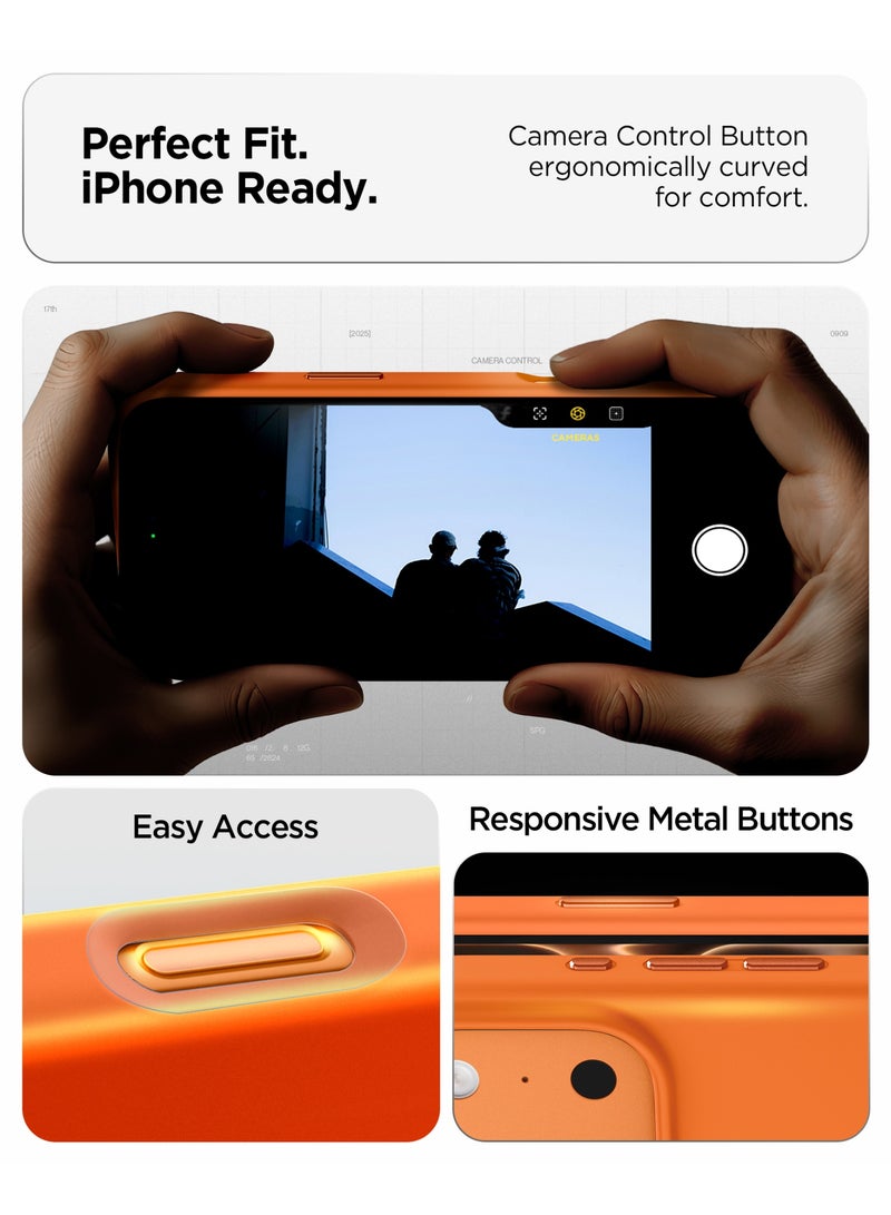 Spigen Silicone Fit MagFit for iPhone 17 Pro Max MagSafe Case Cover - Cosmic Orange - Image 4